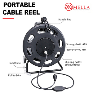 <span class=keywords><strong>Avvolgicavo</strong></span> Industriale Retrattile Mella 80m 15A Portatile in ABS per Officina, Garage, Esterni - Product Image 2
