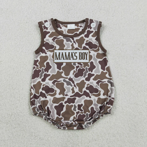Listos para Enviar: Peleles de Camuflaje de Manga Corta para Bebés, Bordados con 'Mamá' y 'Papá', para Niños y Niñas - Product Image 2