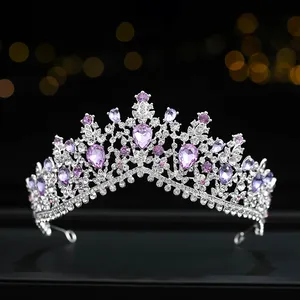 Tiaras de coroa de noiva, diadema de ouro branco para mulheres, acessórios de noiva para cabelo