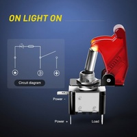 Panneau de commutation à bascule 3 gangues 12V avec indicateur LED et couvercle rabattable, robuste, interrupteur marche/arrêt, 3 broches SPST, garantie 1 an