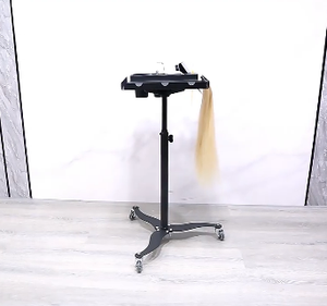 Adjustable hair styling cart black with wheels wig stand thick hair extension <b>tools</b> cart perming and coloring cart frame - Product Image 6