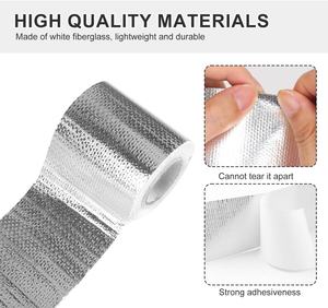 5m X 5cm argent bande d'échappement thermique <span class=keywords><strong>isolant</strong></span> moto collecteur de tuyau d'échappement 2 attaches de câble 1 <span class=keywords><strong>Film</strong></span> protecteur à bulles d'air - Product Image 4