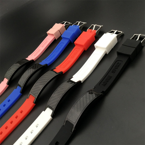 Pulseira de silicone de gel de fibra de carbono, pulseira de energia preta/anti fadiga anion - Product Image 6