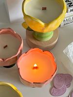 Tulpen-Sojawachs-Aromatherapie-Kerze, niedliche Geschenkbox für Frauen zum Geburtstag, langanhaltende blumenförmige Dekoration für Diwali und Ramadan