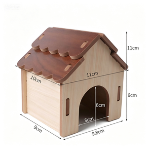 Villa pour hamster en bois massif multifonctionnelle, style rétro triangulaire, pour toutes les saisons – Cage pour animaux <span class=keywords><strong>de</strong></span> compagnie très vendue - Product Image 6
