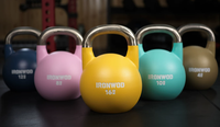 Kettlebells de compétition à code couleur pour entraînement complet du corps, en acier, pour la maison