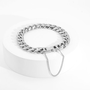 206 New Simple Niche Design Thick <b>Chain</b> Bracelet <b>Titanium</b> Steel Silver Plated Unisex's Bracelets Wholesale Jewelry Trendy - Product Image 5