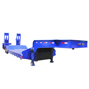 2 Axle Low Flatbed Trailers <b>Truck</b> Trailer Heavy Equipment Transport Semitrailer Lowboy Low <b>Bed</b> <b>Truck</b> Trailer - Product Image 3