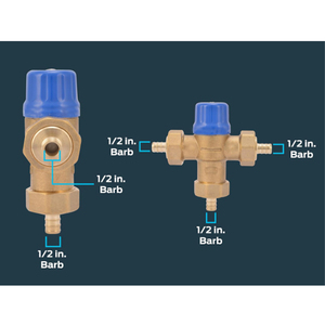 Robinet mélangeur thermostatique à sertir de 1/2 pouce avec raccords à barbelés et vannes de refoulement intégrées, raccord de plomberie en laiton sans plomb, <span class=keywords><strong>eau</strong></span> <span class=keywords><strong>potable</strong></span> - Product Image 4