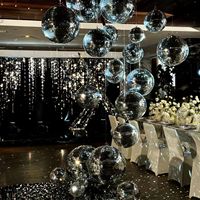 Boules disco réfléchissantes argentées personnalisées - Taille géante ou mini pour la décoration de mariage, de Noël et des fêtes