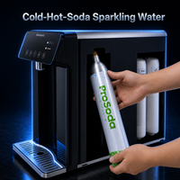 Distributeur d'eau gazeuse intelligent électrique avec fonctions eau chaude, eau froide et glace, chauffage et refroidissement instantanés, purificateur RO, en acier inoxydable, pour usage domestique