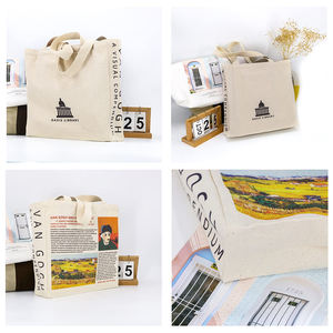 Sac de pochette fourre-tout en coton biologique robuste de 10 oz Logo personnalisé Sacs à provisions 100% coton avec motif de lettres - Product Image 6