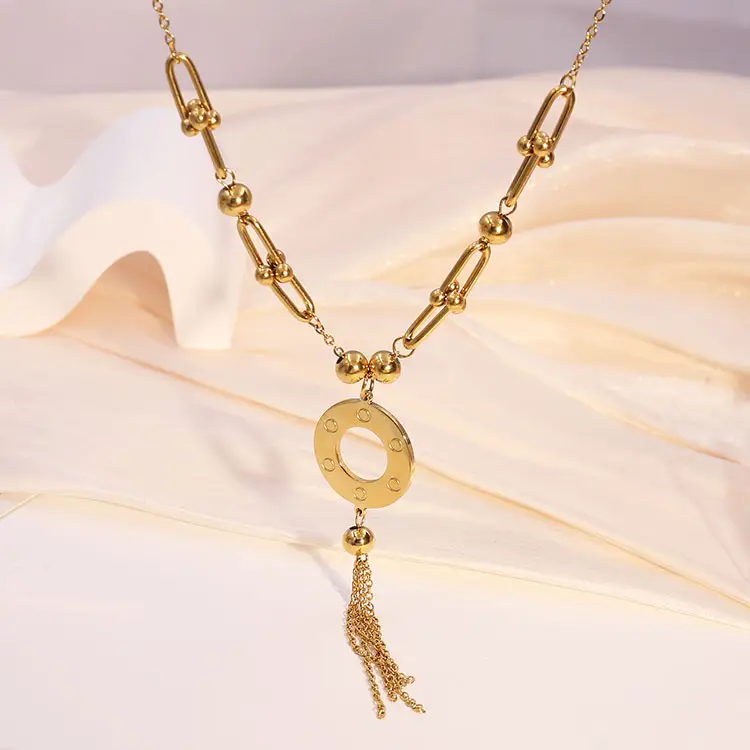 Damenmode Kette Gold Anhänger Halskette Fine Jewelry Designs 18 Karat vergoldete Edelstahl Ketten Halskette