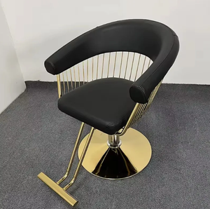 Sillón de Barbería Moderno, Hidráulico, Tapizado, con Estructura Metálica para Salón de Belleza - Product Image 1