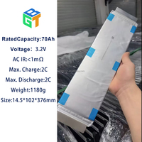 Sel Baterai Pouch GBT 3.2V 70Ah 2C Discharge LFP Lithium 3.2V 70Ah Lifepo4 untuk Skuter EV Tenaga Surya