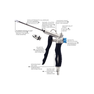 Pistolet à poussière double usage en aluminium <span class=keywords><strong>AIRGREEN</strong></span> SK-N20 avec fonctions de pulvérisation d'eau et de soufflage, distance de pulvérisation efficace 180-250 mm - Product Image 4