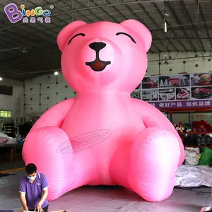 Balão inflável personalizado do caráter dos desenhos animados do urso cor-de-rosa inflável gigante de Inflatables do Bingo para anunciar a decoração dos eventos