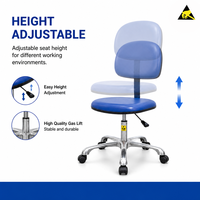 Chaise en cuir PU antistatique Leenol ESD, chaise en cuir PU réglable en hauteur et pivotante pour le traitement des composants électroniques en laboratoire