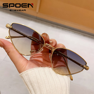 SPOEN Lunettes de soleil œil de chat à monture complète, verres dégradés UV400, lunettes de soleil décontractées à la mode pour femmes - Product Image 3
