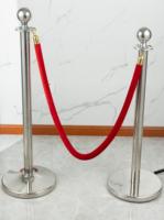 Ensemble de barrière de corde de file d'attente poteaux supports diviseur en acier inoxydable poteau de contrôle des foules