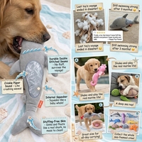 Jouet en peluche écologique pour chien, motif animal marin, avec bruit froissé et couineur, durable, interactif, pour mâcher, vente en gros