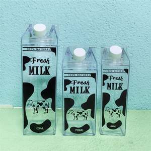 Botellas de Plástico Cuadradas de 500 ml con Forma de Cartón de Leche, Libres de BPA, Botella de Agua con Forma de Cartón de Leche - Product Image 2