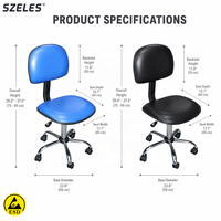 Chaise de laboratoire ESD antistatique en cuir PU avec repose-pieds pour poste de travail de ligne de production SMT – Vente en gros usine