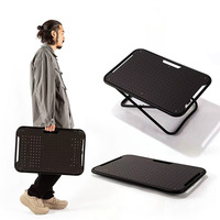 Ensemble table et chaises pliantes rectangulaires tactiques de camping en plein air de style armée britannique avec cadre en acier au carbone, d'inspiration militaire