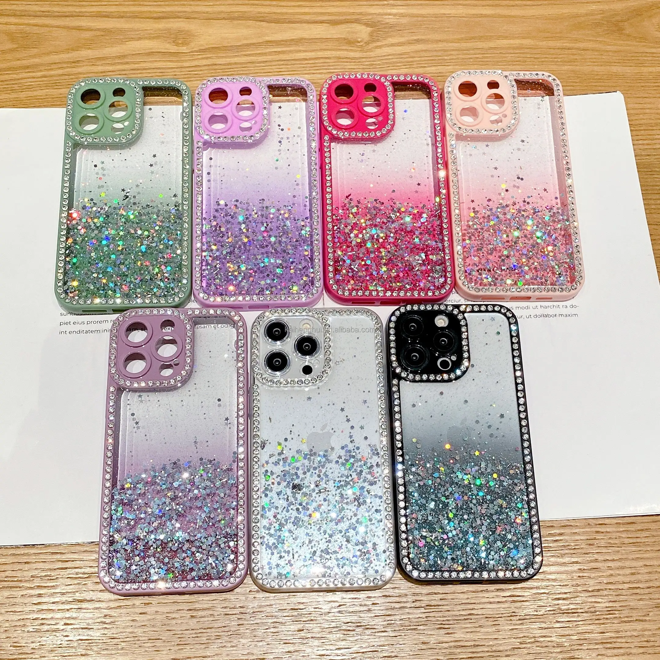 2023 NEW Luxury Glitter Bling Star Girls Cover for iphone14 13 12 pro max Shiny transparent shockproof mobile case