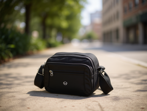 Borsa a Tracolla in Taslon per Donna, Chiusura con Zip, Monocolore, per Tutte le Stagioni - Product Image 2