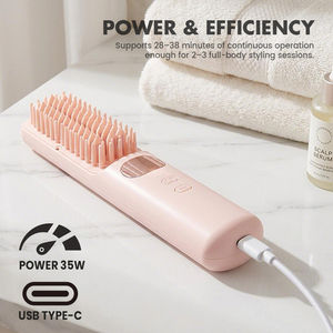 <span class=keywords><strong>Brosse</strong></span> lissante de voyage PRITECH sans fil, ionique, avec batterie 4000 mAh, mini <span class=keywords><strong>brosse</strong></span> <span class=keywords><strong>chauffante</strong></span> <span class=keywords><strong>pour</strong></span> femmes en déplacement - Product Image 6