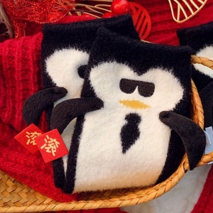 Penguin Pattern Floor <b>Socks</b> Women Mid Calf Thick Fleece Lined <b>Winter</b> Home Sleep <b>Socks</b> Thermo Warmth - Product Image 2