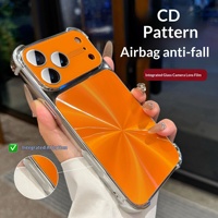 Coque de téléphone de luxe électroplaquée à motif CD pour iPhone 18 17 16 15 14 13 Pro Max, en TPU souple avec protection d'objectif