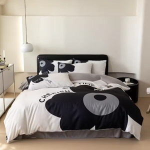 Hiện Đại Sang Trọng 4-Mảnh Bộ Đồ Giường Đặt In Duvet Cover Với Khăn Ga Giường Và Vỏ Gối Nhà Dệt - Product Image 5