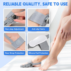 Support pour Hallux Valgus, Antidérapant, Respirant, en Silicone Souple, Confort Toute la Journée, Design Flexible pour <span class=keywords><strong>Redresser</strong></span> les Orteils, Pour Orteils Recourbés, Gris - Product Image 3