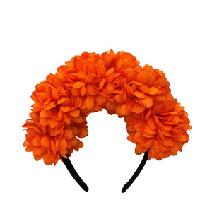 Diadema de Flores de Tela Estilo Boho, Guirnalda para el Cabello, Decoración para Fiestas y Festivales, Carnaval Mexicano, Halloween, Accesorio para el Cabello para Mujeres - Product Image 5