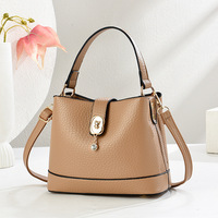 Sac seau en cuir PU pour femme, petit sac à main souple, bandoulière unique, sac fourre-tout, détails de couture, usage quotidien