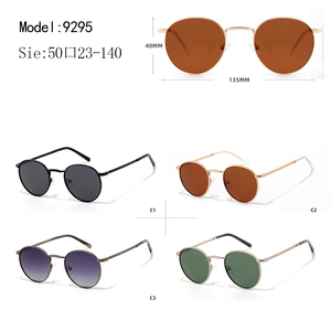<b>Round</b> <b>Sunglasses</b> Full Rim Metal <b>Frame</b> Brown Lenses UV400 Protection Unisex Adult - Product Image 3