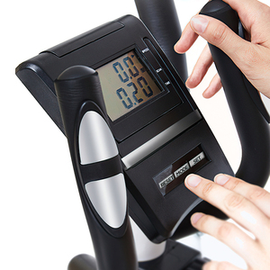 Vélo <span class=keywords><strong>elliptique</strong></span> d'entraînement à <span class=keywords><strong>roue</strong></span> avant magnétique double en acier, capteur de pouls pour la musculation à domicile, fonction manuelle - Product Image 4