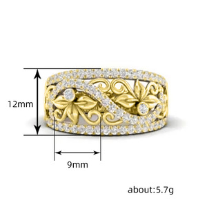 Anello Floreale Traforato per Donne, Elegante Stile Vintage, Accessorio da Dito per Uso Quotidiano e Feste, Idea Regalo - Product Image 5