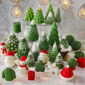 Moldes de Silicona 3D para Velas con Diseño de Árbol de Navidad, Papá Noel, Alce, Hombre de Jengibre y Muñeco de Nieve, Herramientas para Hacer Pasteles - Product Image 2