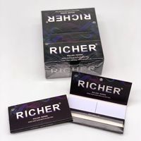 Papier à rouler OEM personnalisé non blanchi/blanchi avec estampage à chaud doré et fermeture magnétique, avec 32 filtres par carnet