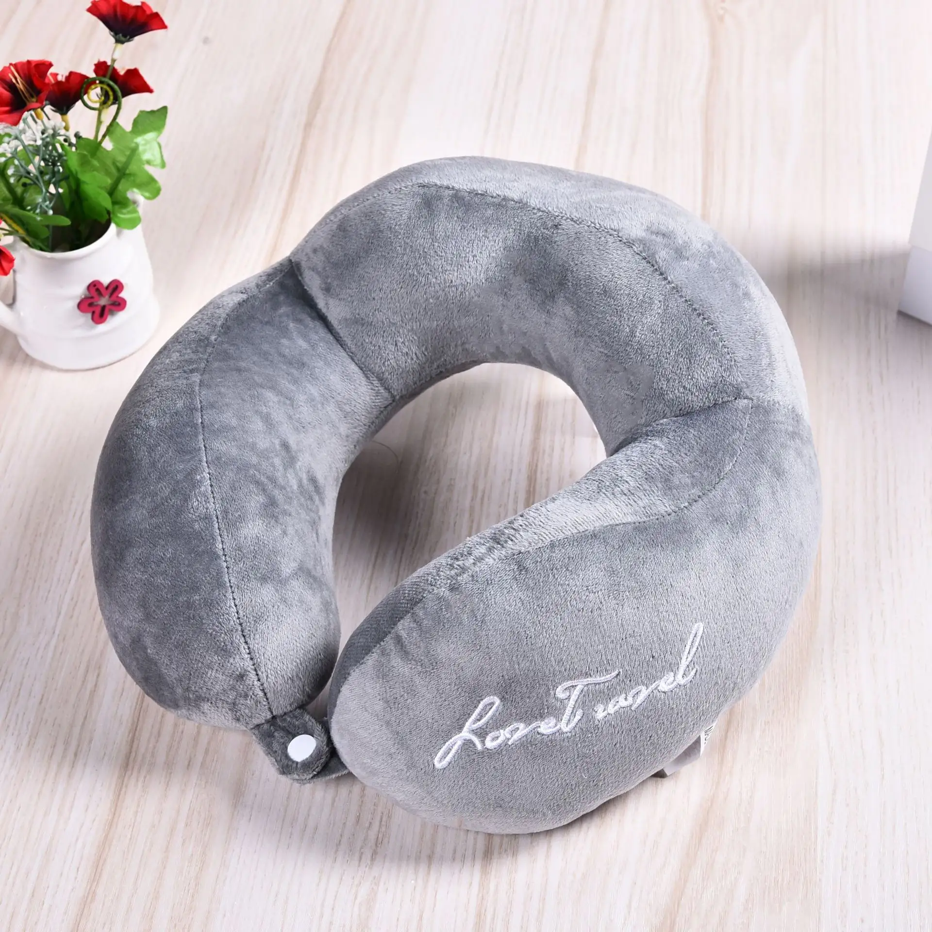 LOGOTIPO personalizado Soft travel Pillow U Shaped Office Napping Sleep Rest Memória Foam Neck Pillow For Plane Car