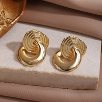 Valentijnscadeau voor vriendin: modieuze sieraden, 18k verguld messing, waterdicht, vintage, bolle hartvormige oorringen