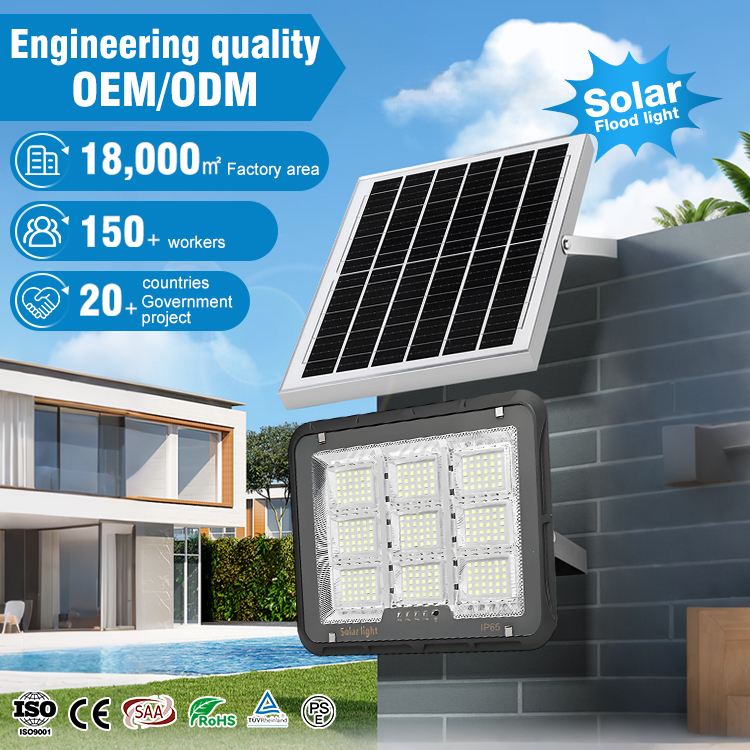 Professional Factory Fast Shipping ABS Ip65 Waterproof 100W 200W 300W 400W Floodlight Outdoor Led Solar Flood Light