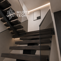 Escalier mono-poutre contemporain pour villa, conception et développement par fabricant exportateur de qualité supérieure