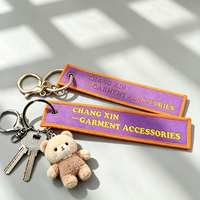 Porte-clés en tissu gaufré personnalisé, cadeau promotionnel, porte-clés personnalisé, résistant, écologique, en polyester, porte-clés tendance