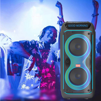 L-2825 100W RMS Portable pour haut-parleur V5.0 avec woofer 8 pouces, TWS, micro sans fil 2.4G, batterie 9000mAh, USB, SD, FM, télécommande