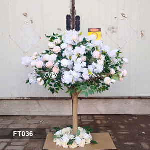 Indoor Living Room Tree Artificial <b>Flower</b> Tree Centerpiece With Rose Artificial Silk Rose Blossom Tree for Decor Wedding - Product Image 2