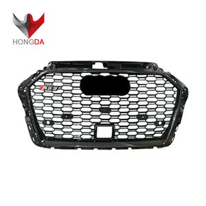 Grille <span class=keywords><strong>de</strong></span> pare-chocs avant <span class=keywords><strong>de</strong></span> haute qualité pour 2017-2020 <span class=keywords><strong>Audi</strong></span> <span class=keywords><strong>A3</strong></span> modifiée en calandre RS3 matériau ABS en maille nid d'abeille - Product Image 1